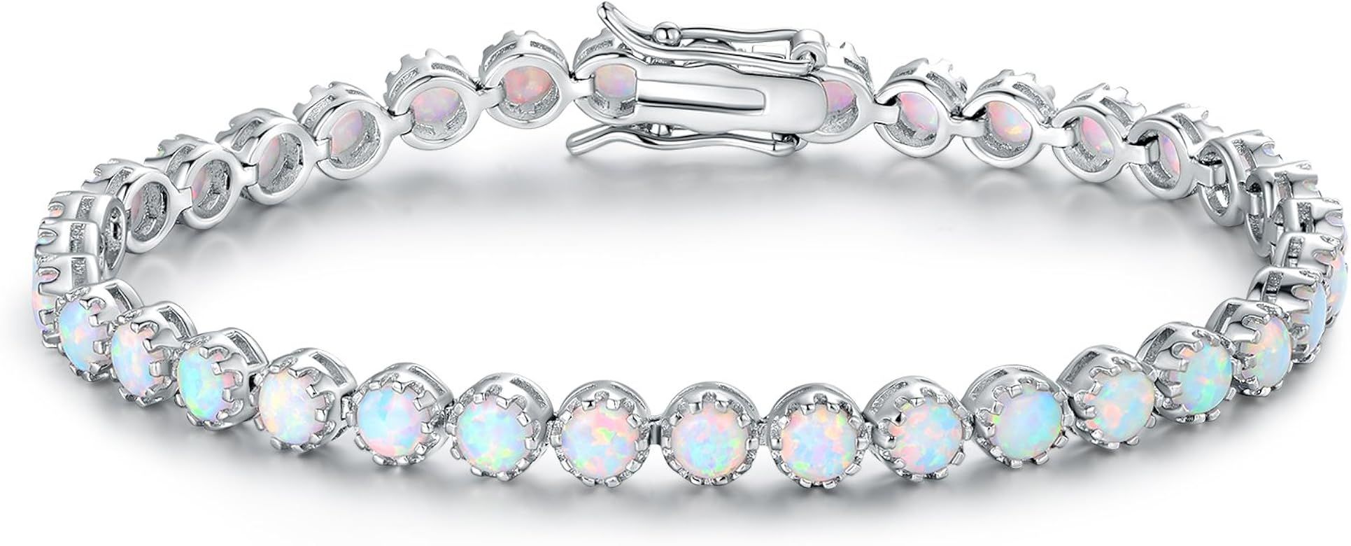 Barzel 18K Gold Plated Crown Created Opal Bracelet Tennis | Amazon (US)