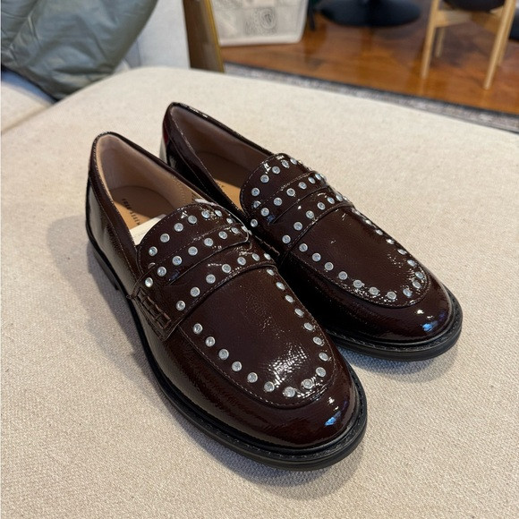 Free Assembly Women’s Studded Loafer, Chocolate Brown Patent, Sz 10, NWT | Poshmark