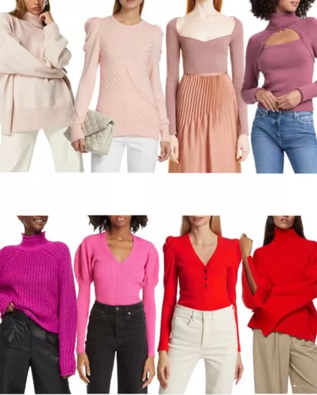 Valentines Day sweaters 💕 whether you want to be subtle in blush or on the nose in bright red! #valentines #valentinesday #valentinessweater #valentinesdayoutfit #redsweater #pinksweater #blushsweater

#LTKSeasonal #LTKstyletip