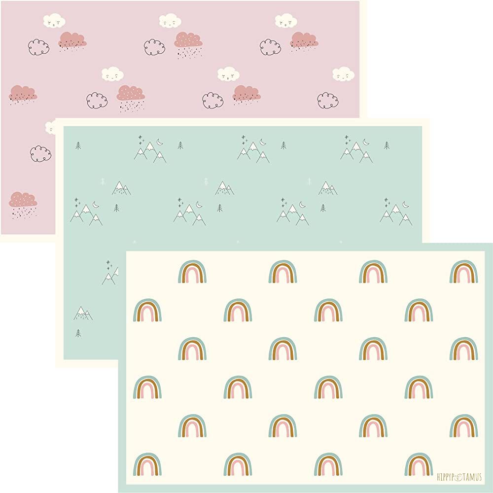 Hippypotamus Disposable Placemats Baby - Pack of 60 BPA Free Table Toppers for Kids and Toddlers ... | Amazon (US)