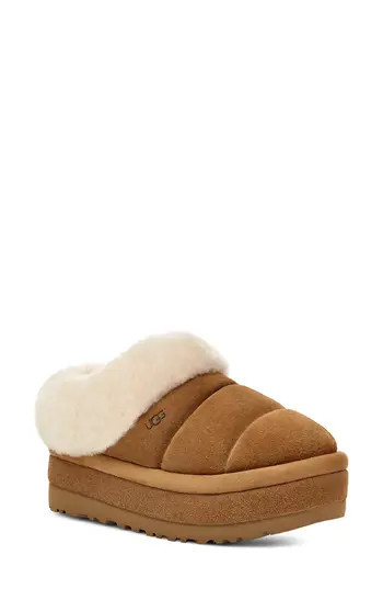 UGG® Tazzlita Genuine Shearling Trim Platform Slipper in Che at Nordstrom Rack, Size 11 | Nordstrom Rack
