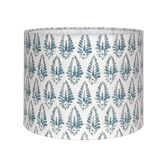 Ocean Blue Block Print Lamp Shade | Etsy | Etsy (US)