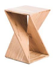Solid Acacia Wood Twist Table | TJ Maxx