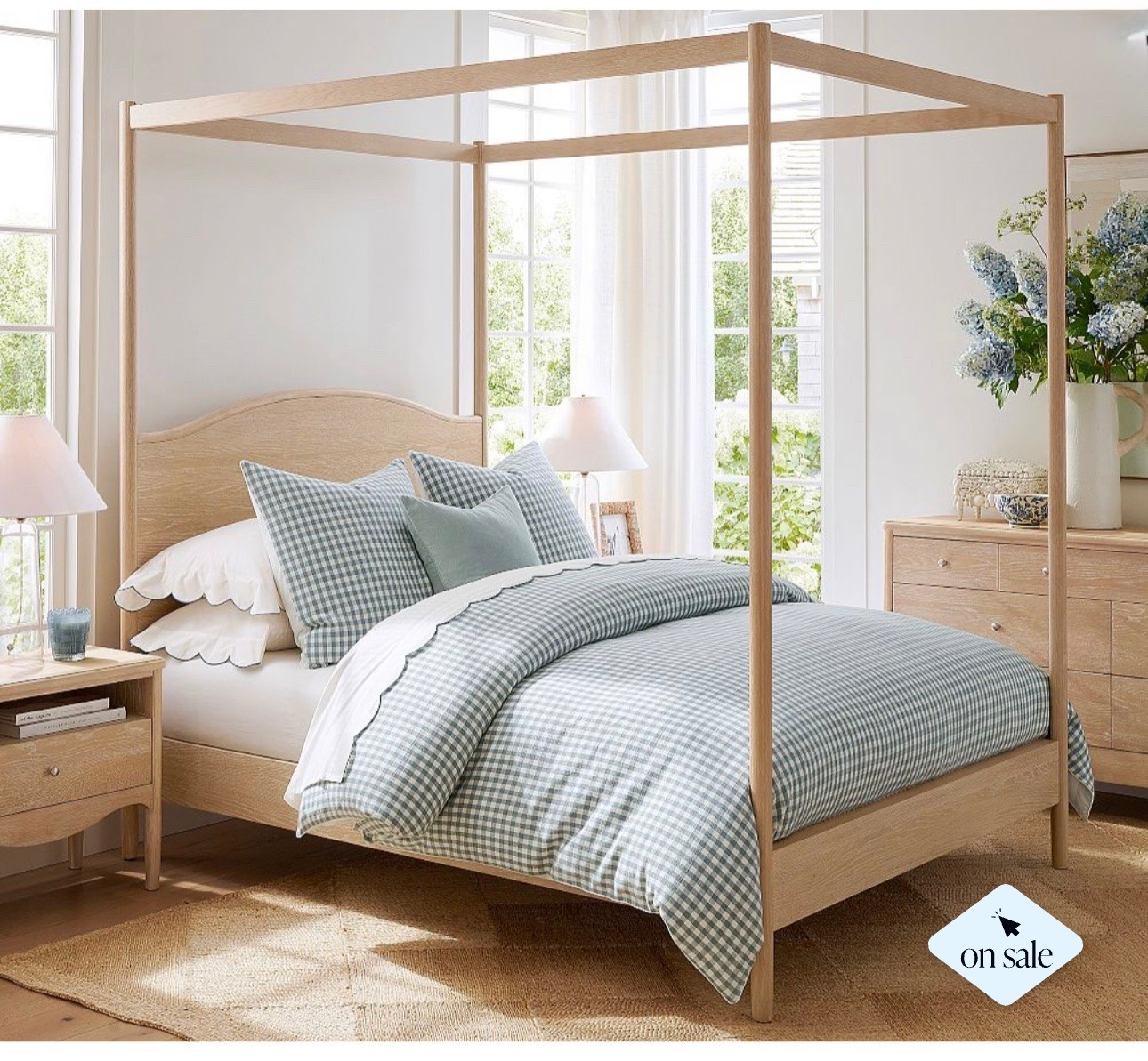 This beautiful canopy bed is on sale. Bedroom decor, gingham bedding￼

#LTKHome #LTKSaleAlert #LTKSeasonal