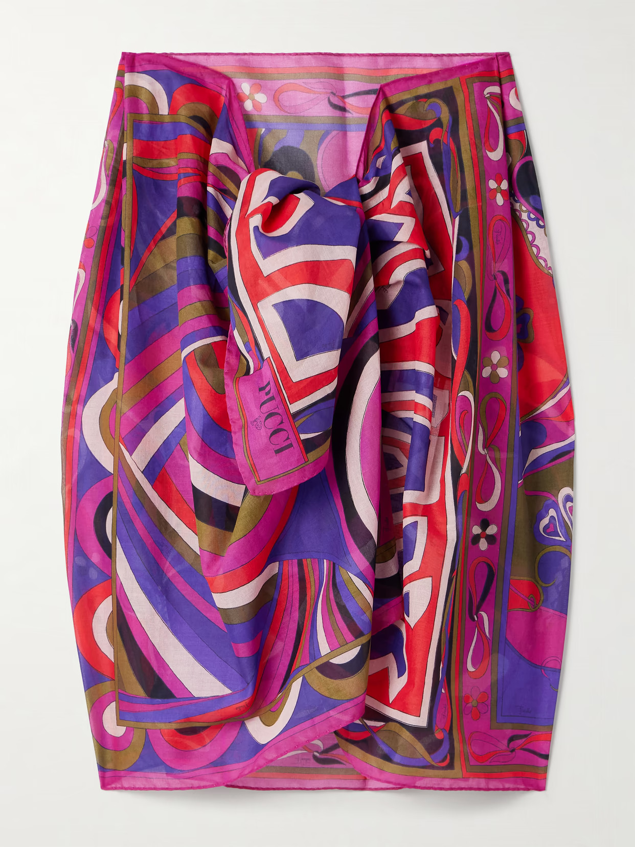PUCCI - Printed Cotton-voile Pareo - Pink | NET-A-PORTER (US)