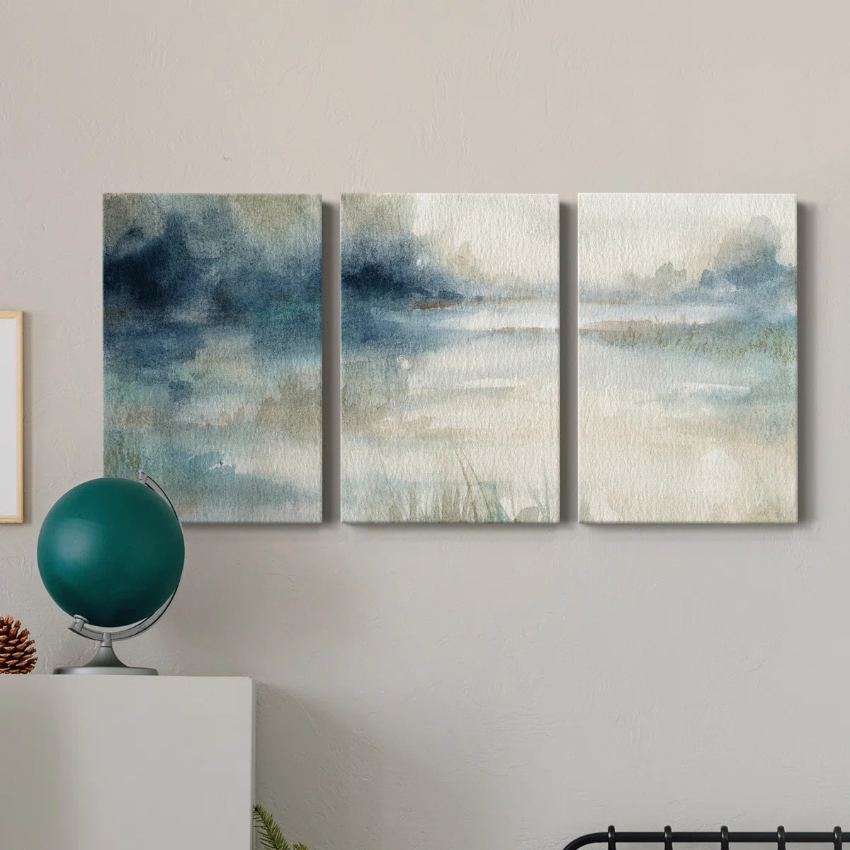 "Still Evening Waters II" 3-Piece Painting Print | Wayfair North America