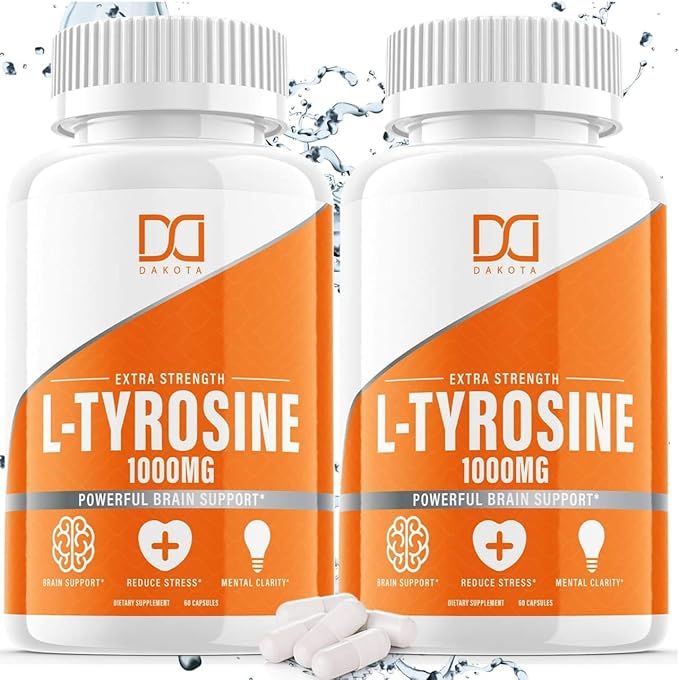 L-Tyrosine 1000mg Capsules Brain Memory Supplements Happy Pills for Dopamine Serotonin Focus Thyr... | Amazon (US)