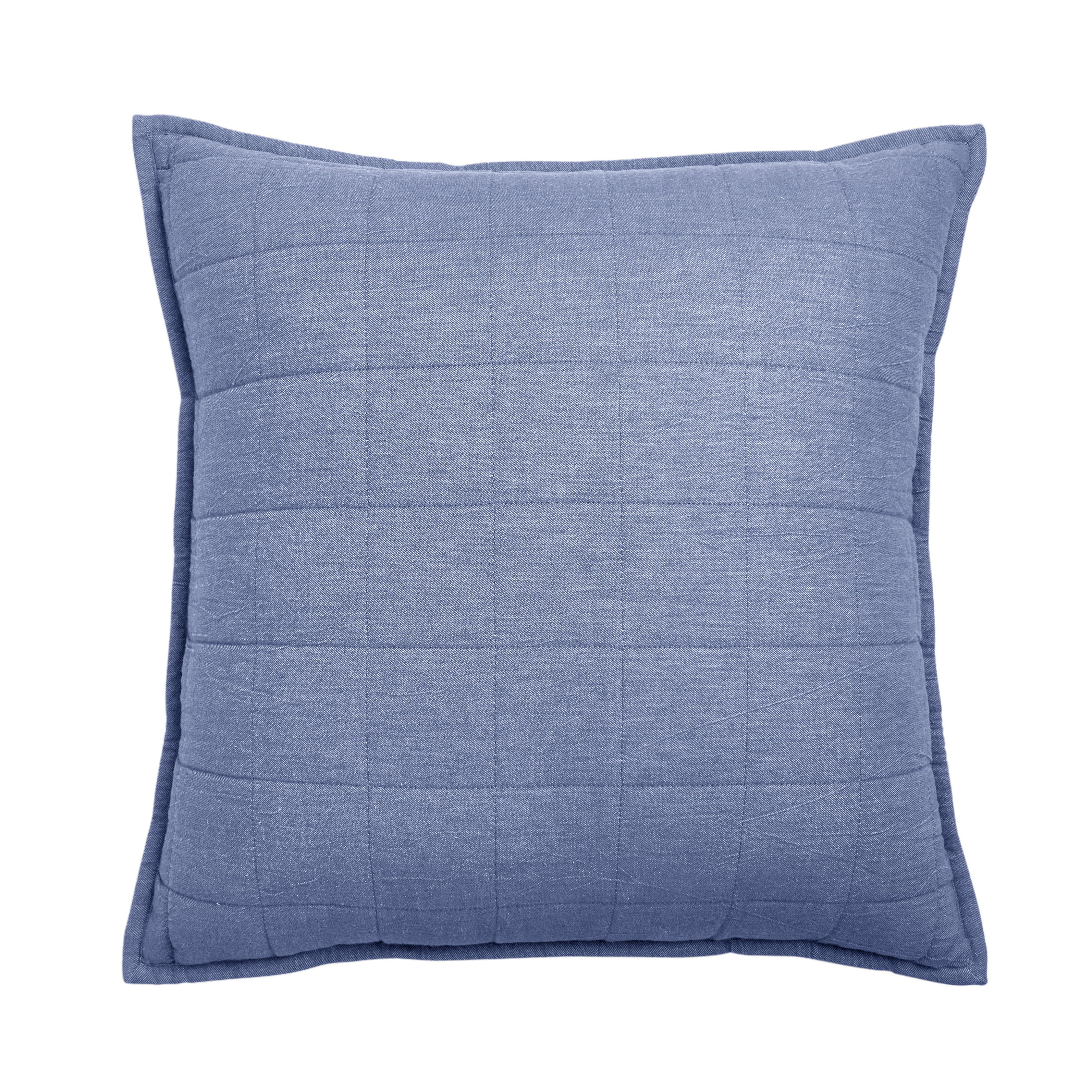 Gap Home Quilted Denim Decorative Square Throw Pillow with Sherpa Reverse, Dark Blue, 20" x 20" -... | Walmart (US)