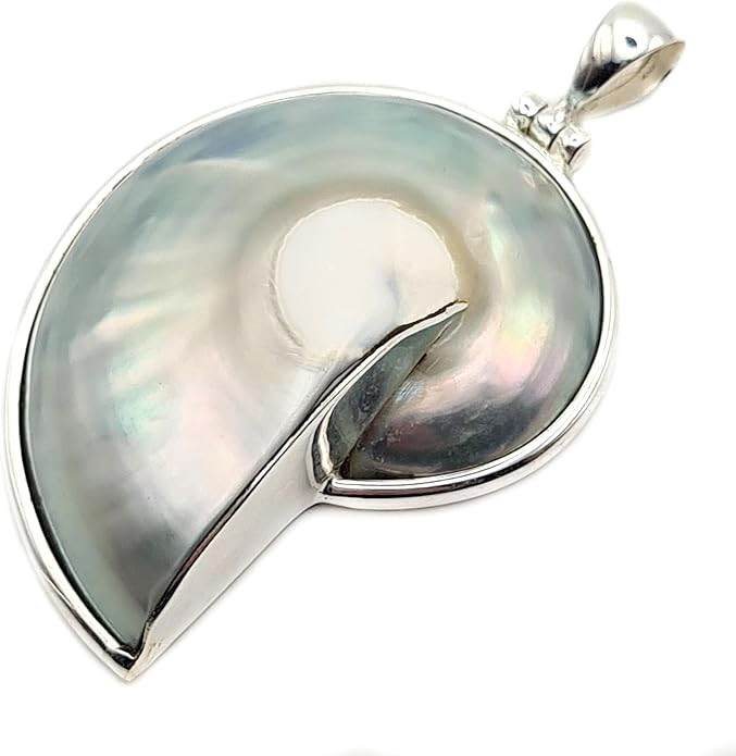 Natural Mother of Pearl 925 Sterling Silver Pendant Hand Polished Pearly Mother of Pearl Pendant ... | Amazon (US)