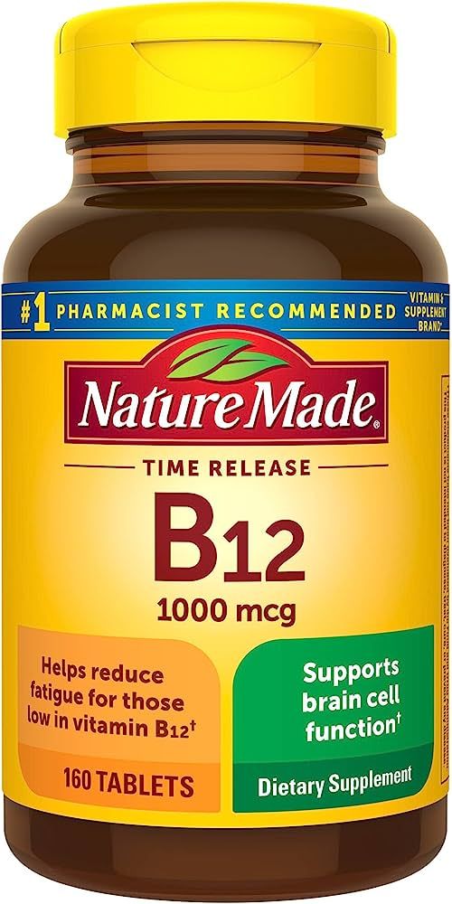 Nature Made Vitamin B12 1000 mcg, Dietary Supplement For Energy Metabolism Support, 160 Time Rele... | Amazon (US)