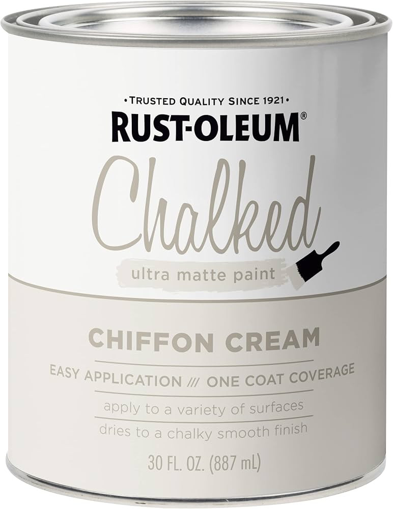 Rust-Oleum 329598 Ultra Matte Interior Chalked Paint 30 oz, 30 Fl Oz (Pack of 1), Chiffon Cream | Amazon (US)