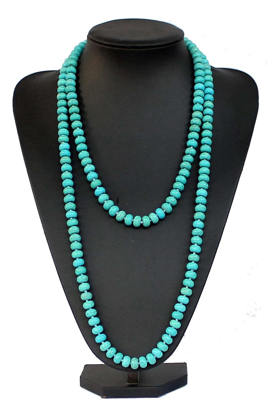 55" Simulated Turquoise Beaded Necklace: Chunky Statement Jewelry - Etsy UK | Etsy (US)