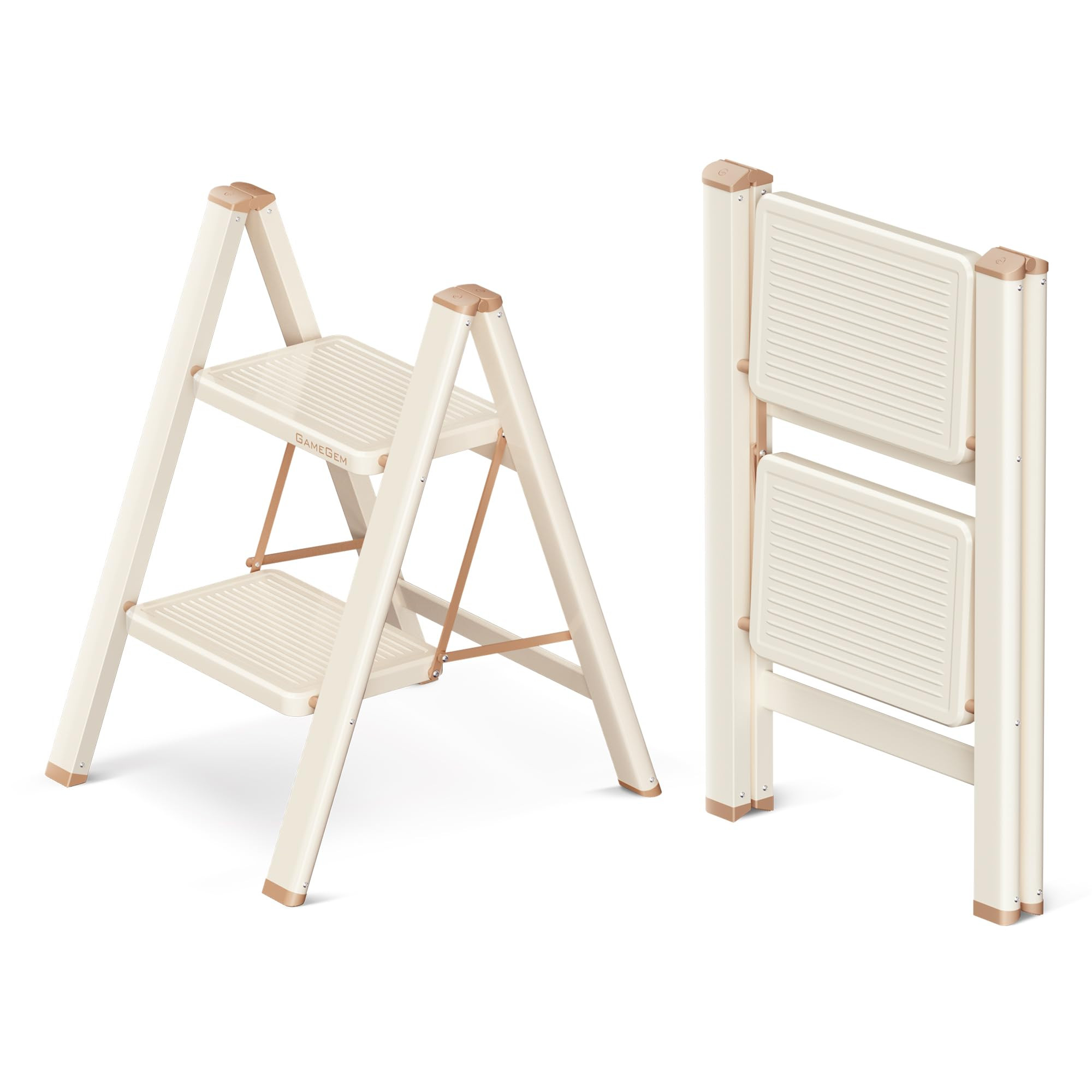 GameGem 2 Step Ladder Folding Step Stool with Wide Anti-Slip Pedal, 330LBS Capacity, Lightweight ... | Amazon (US)