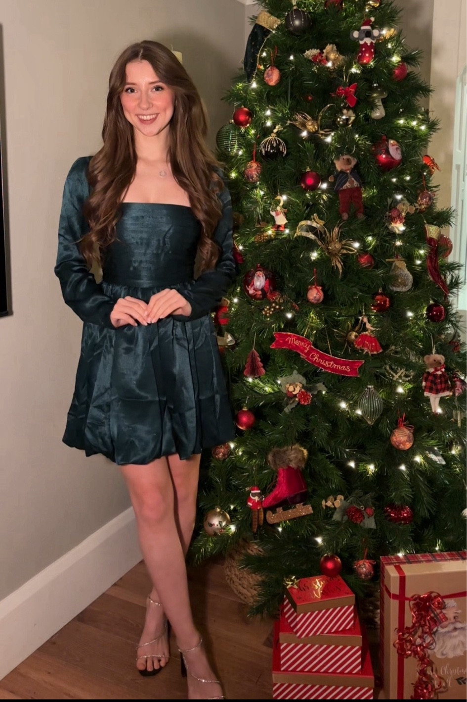 Green Abercrombie dress - Christmas Day outfit 💚✨

#LTKuk #LTKwinter #LTKpartywear