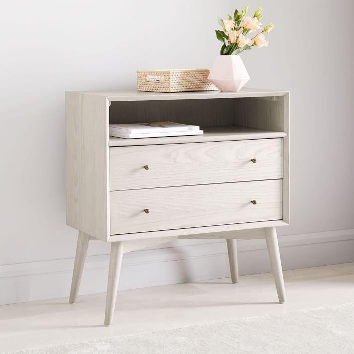 Mid-Century Grand Nightstand - Pebble | West Elm (US)