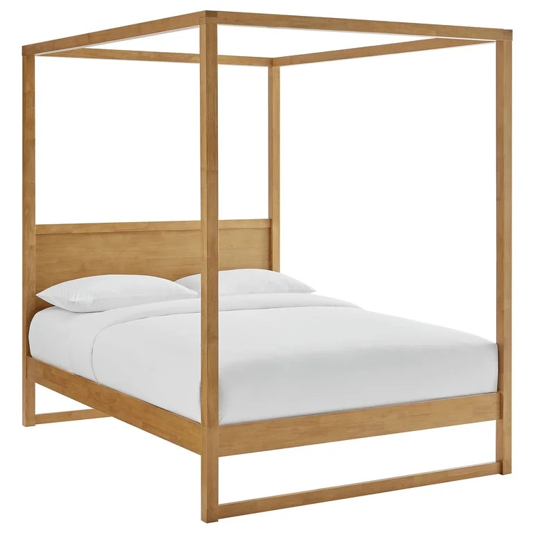 Alva Canopy Platform Bed in Oak | Walmart (US)