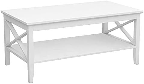 ChooChoo Coffee Table Classic X Design for Living Room, Rectangular Modern Cocktail Table with St... | Amazon (US)