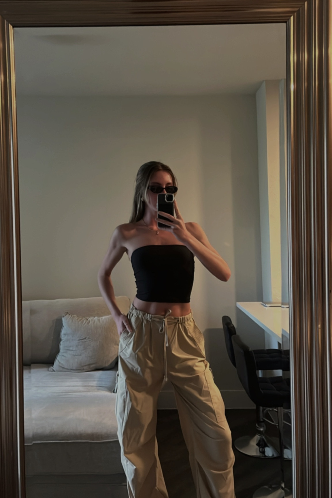 casual everyday outfit, cool girl outfit, cargo pants, tube top, sunnies, new balances

#LTKstyletip #LTKfindsunder100 #LTKshoecrush