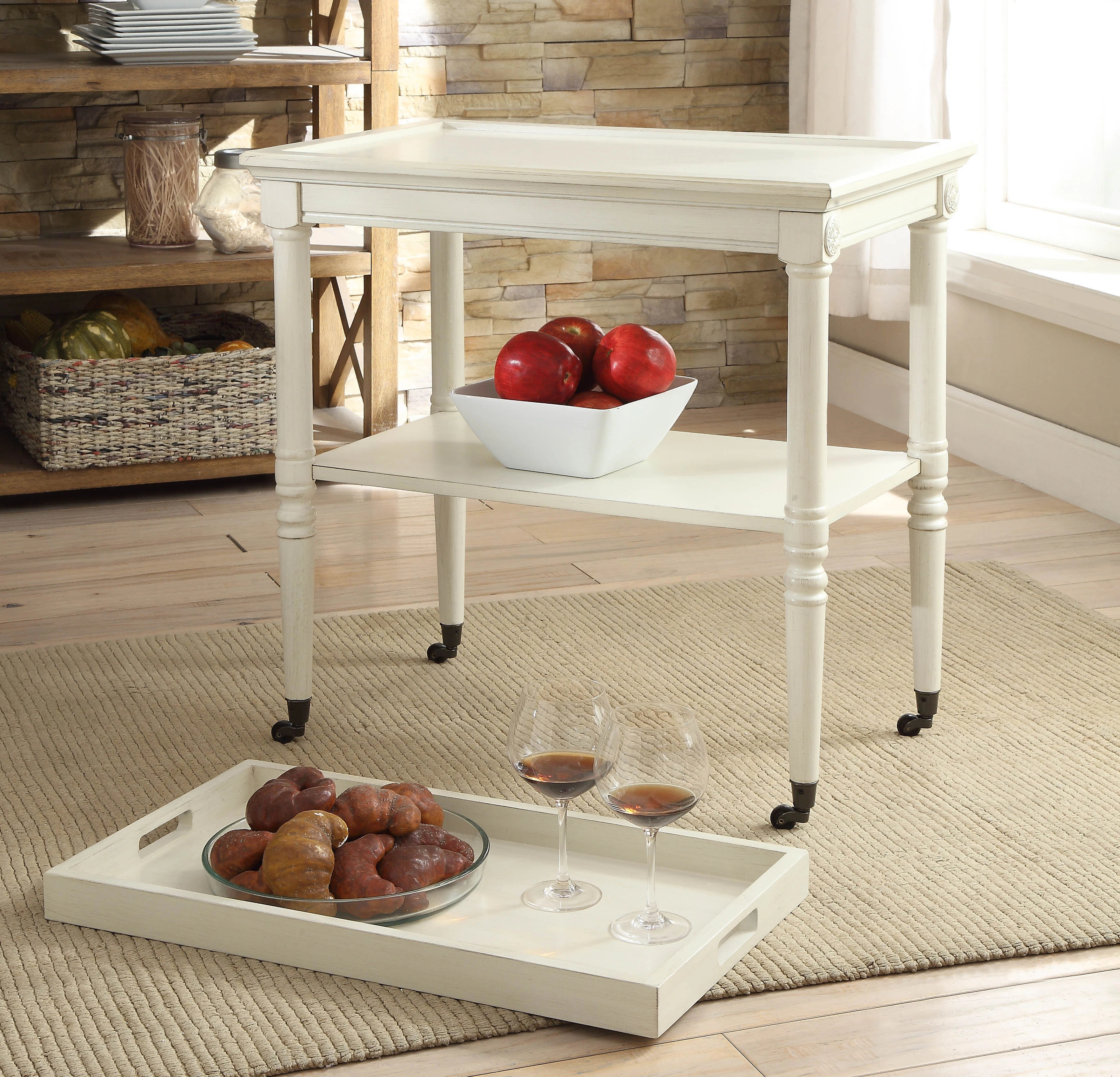 Frisco Rectangular Bar Cart with Caster Wheels | Wayfair North America