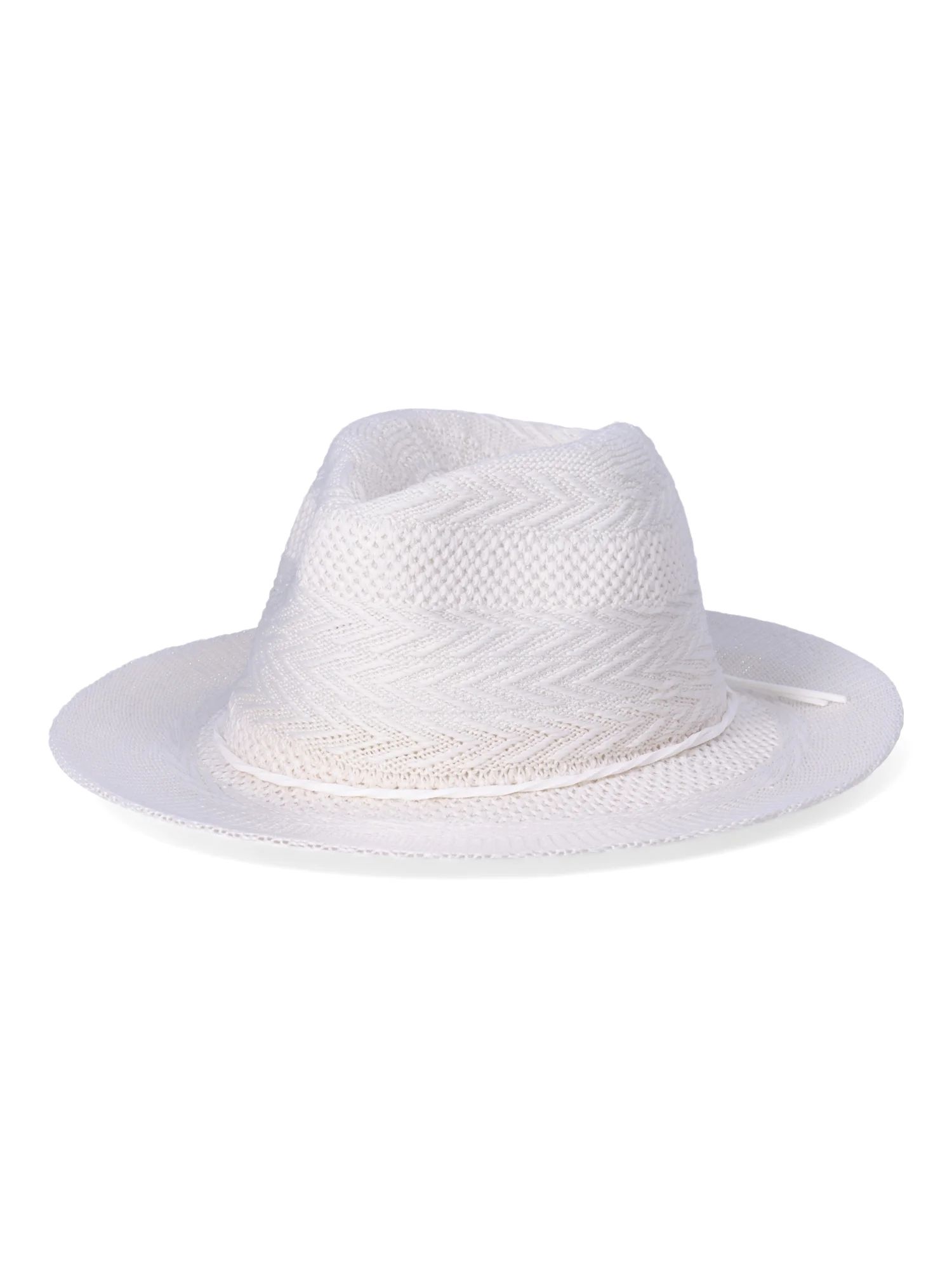 Time and Tru Women's Polyester Knit Fedora, Ivory | Walmart (US)