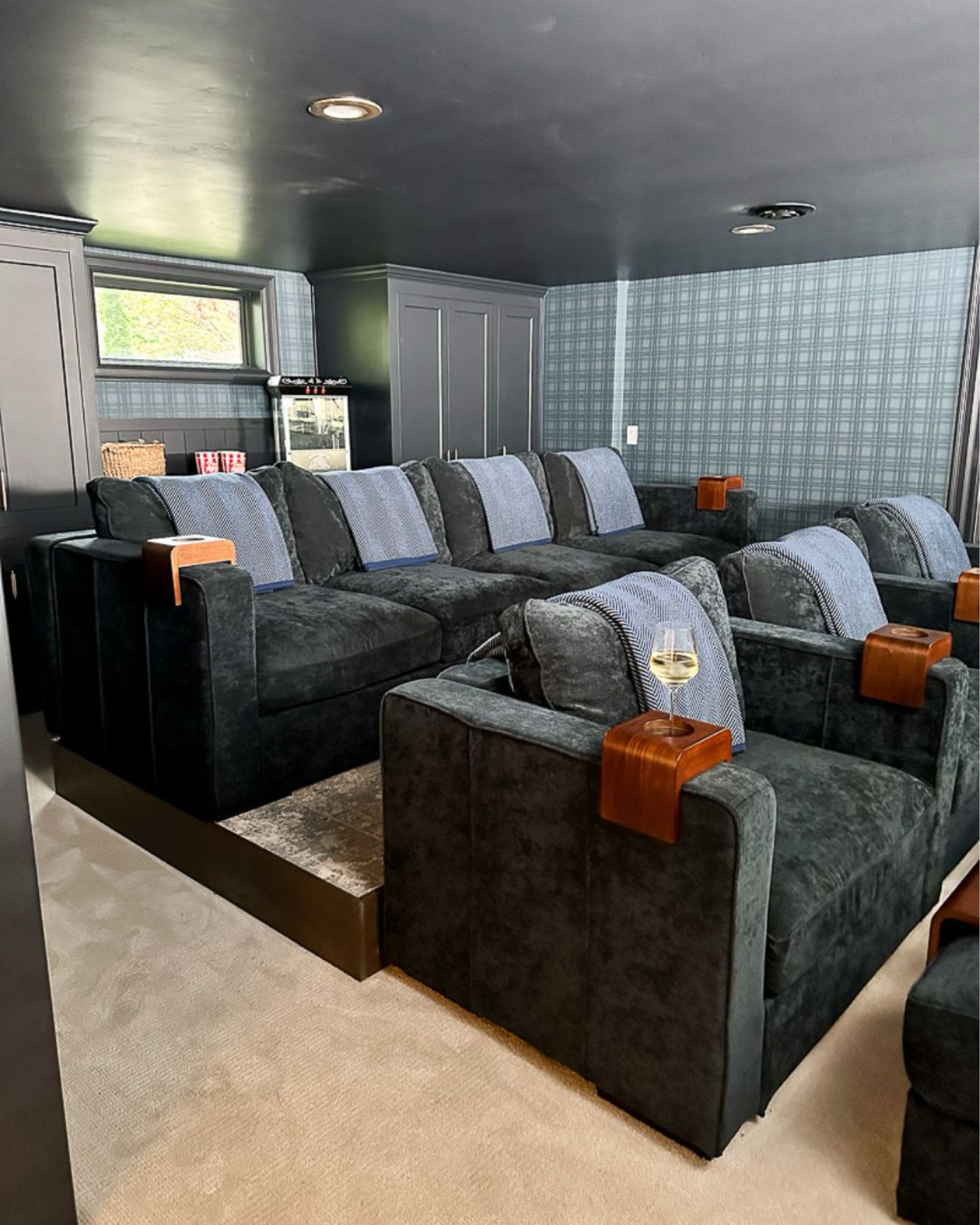 Movie home, home theater, DIY, wallpaper, LoveSac, blanket, wine glass, movies, popcorn machine, movie night, amazon home 

#LTKFamily #LTKHome #LTKSaleAlert