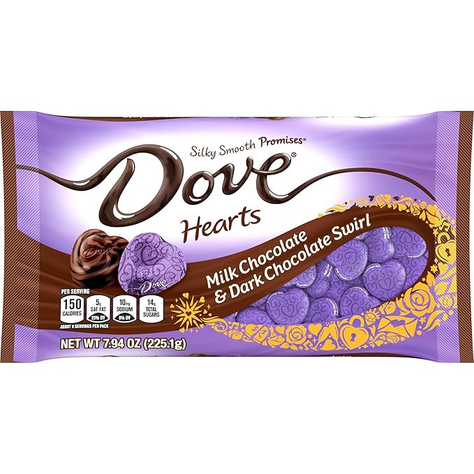 Dove, Promises Valentine's Day Hearts, Milk & Dark Chocolate Swirl, 7.94 Ounce | Amazon (US)