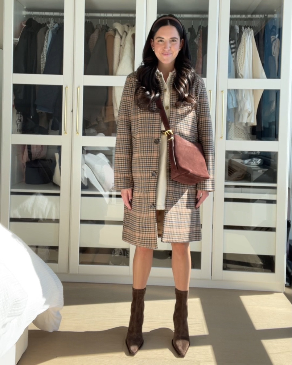 34 dress
XSmall jacket 

Fall outfit, dresses, fall jacket