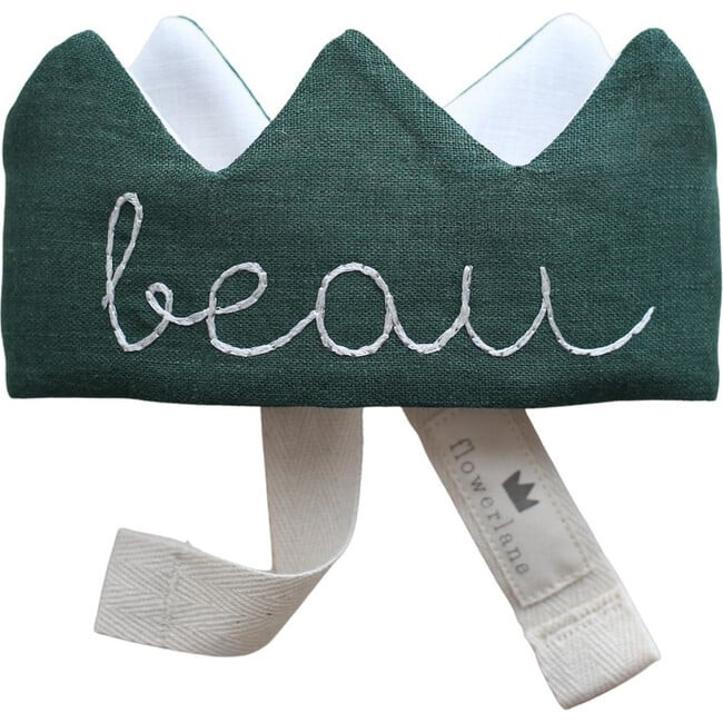 Emerald Linen Crown | Maisonette