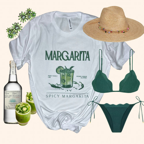 Turn the heat up on your style with our Spicy Margarita Tee, bursting with vibrant green tones fo... | Sassy Queen