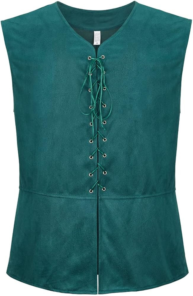 Men's Medieval Renaissance Vest Costume Pirate Gothic Steampunk Waistcoat | Amazon (US)