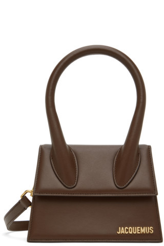 Brown Le Raphia 'Le Chiquito Moyen' Bag | SSENSE