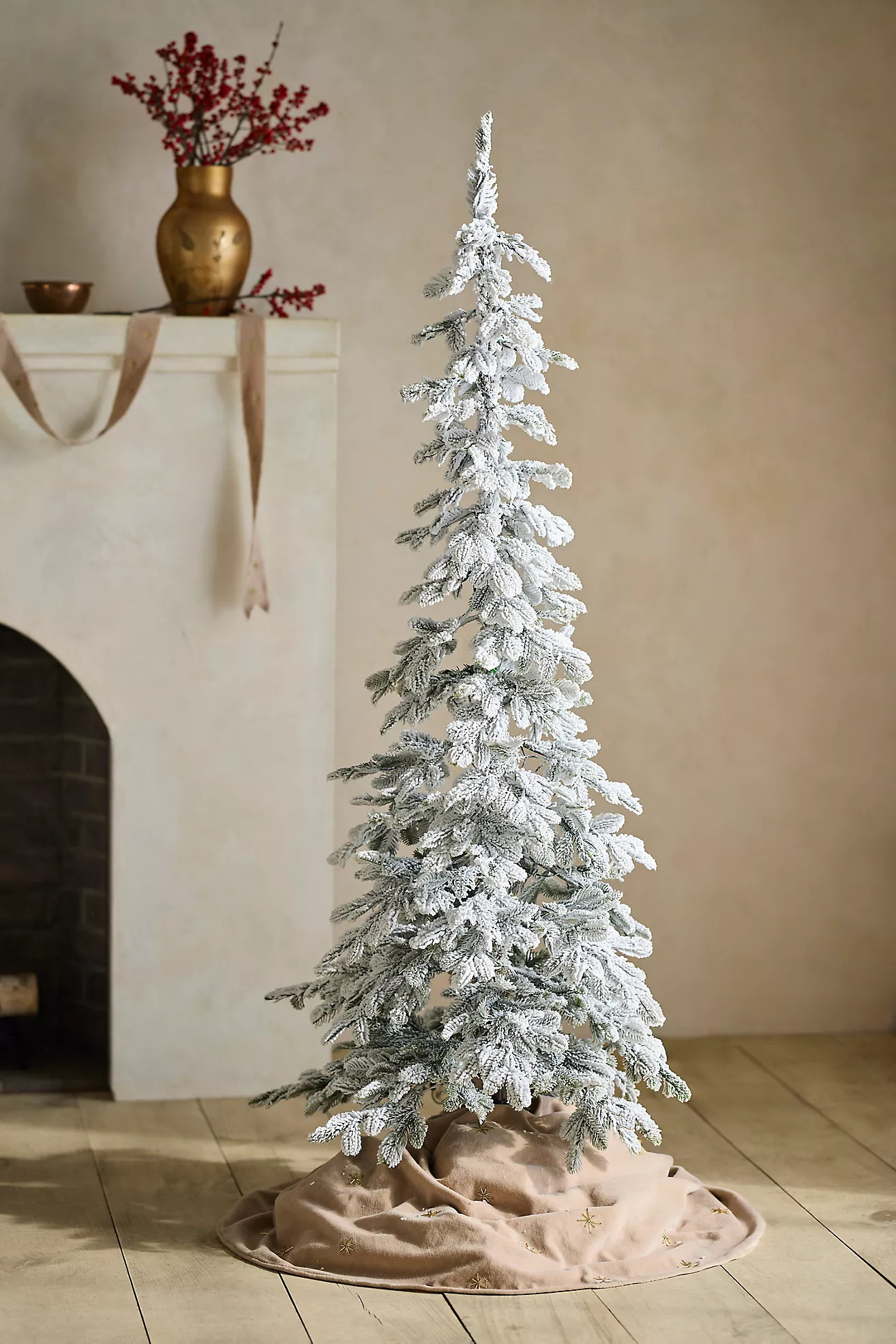 Faux Flocked Pre-Lit Alpine Fir | Anthropologie (US)