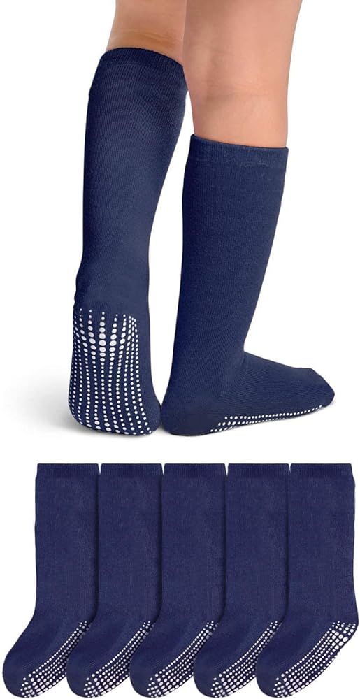 LA ACTIVE Girls Knee High Socks Cozy Warm Cotton Uniform Sports Socks for Baby Toddlers Kids Dres... | Amazon (US)