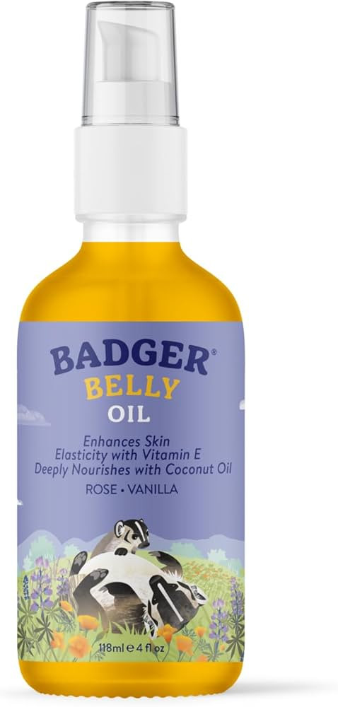 Badger Organic Pregnant Belly Oil - Jojoba & Coconut - 4 oz. | Amazon (US)