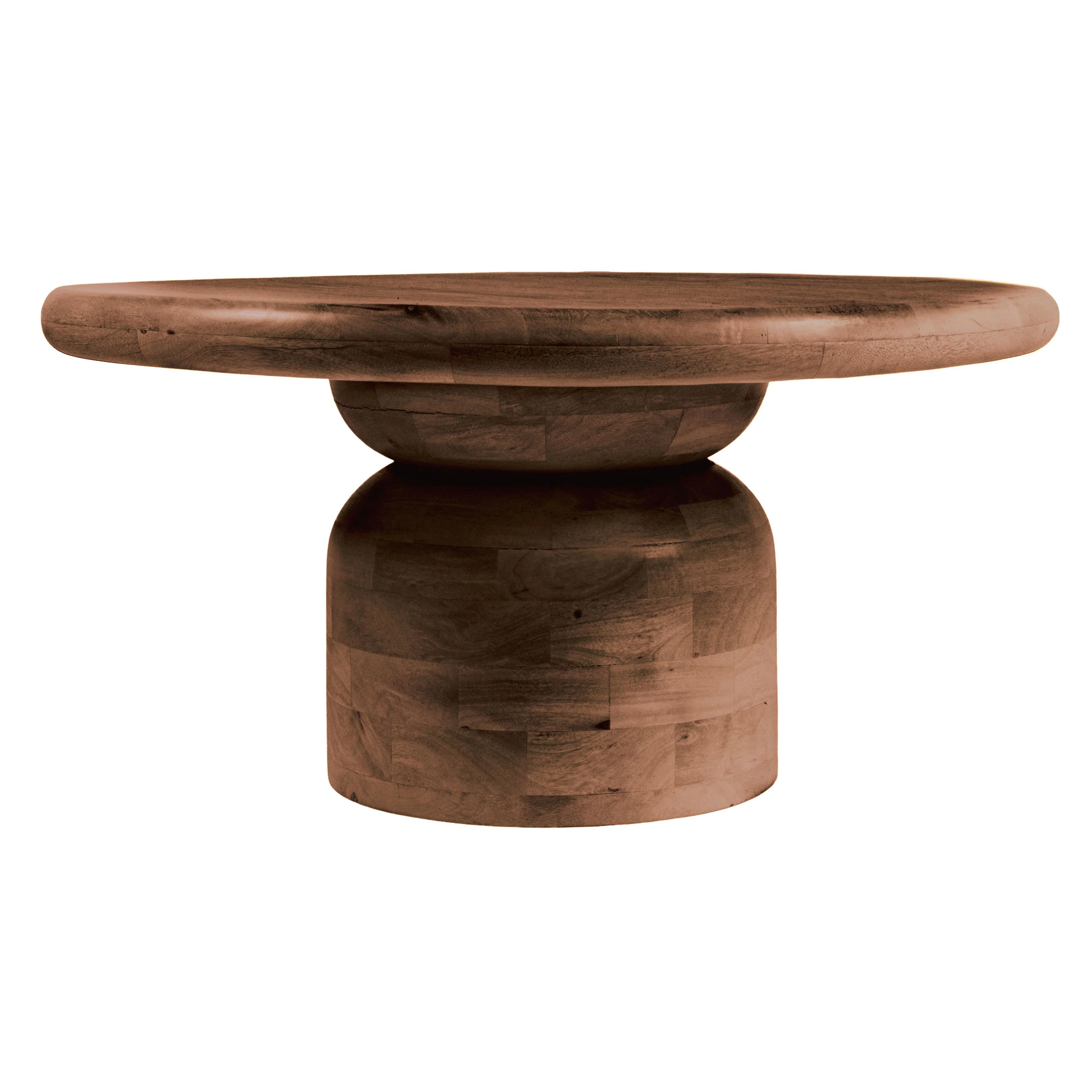 Aiden Mango Wood Coffee Table with Stacked End Grain Base | Joss & Main