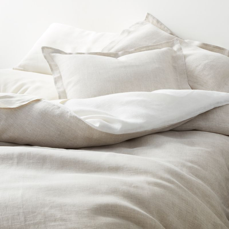Natural Hemp Fiber Full/Queen Duvet Cover + Reviews | Crate and Barrel | Crate & Barrel