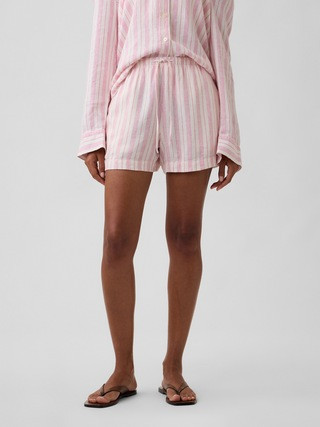 4" High Rise Pull-On Linen-Blend Shorts | Gap Factory