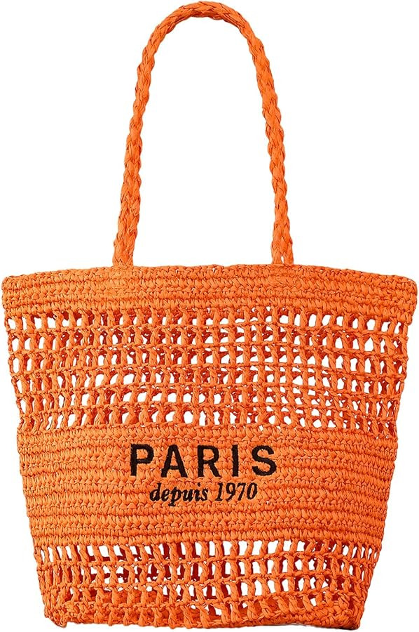 Straw Bag for Women Summer Trendy Foldable Mesh Crochet Tote Bag Straw Beach Purses and Handbags ... | Amazon (US)