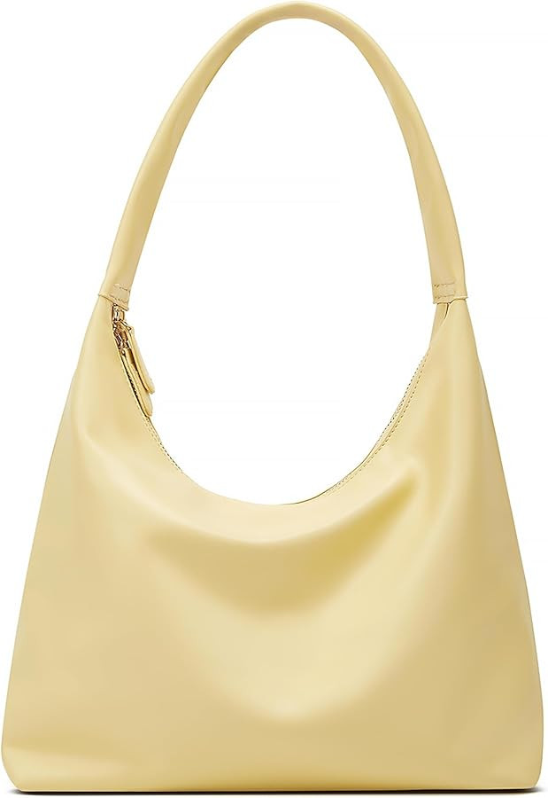 Trendy PU Leather Crescent Shoulder Bag Slouchy Hobo Bags for Women Tote Handbags Retro Soft Unde... | Amazon (US)