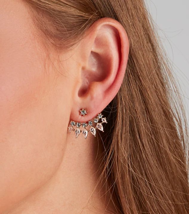 Dainty Detailed Rhinestone Stud Earrings | Windsor Stores