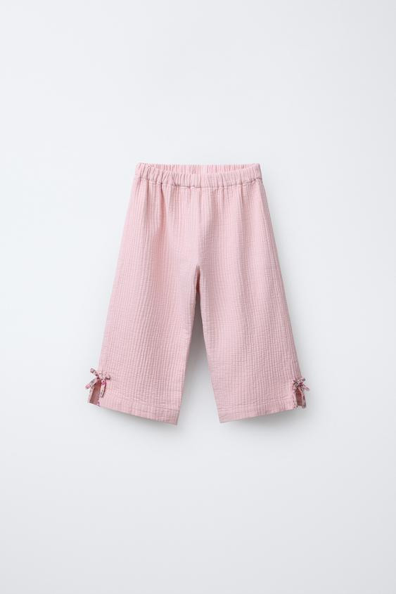 TEXTURED CULOTTES WITH BOWS | Zara US