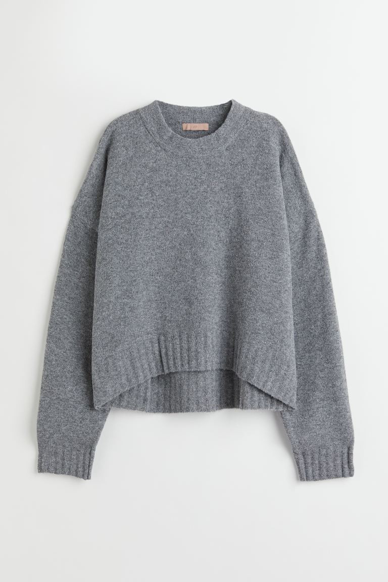 Jersey de punto fino - Gris jaspeado - MUJER | H&M ES | H&M (FR, IT, ES, PT, BE)