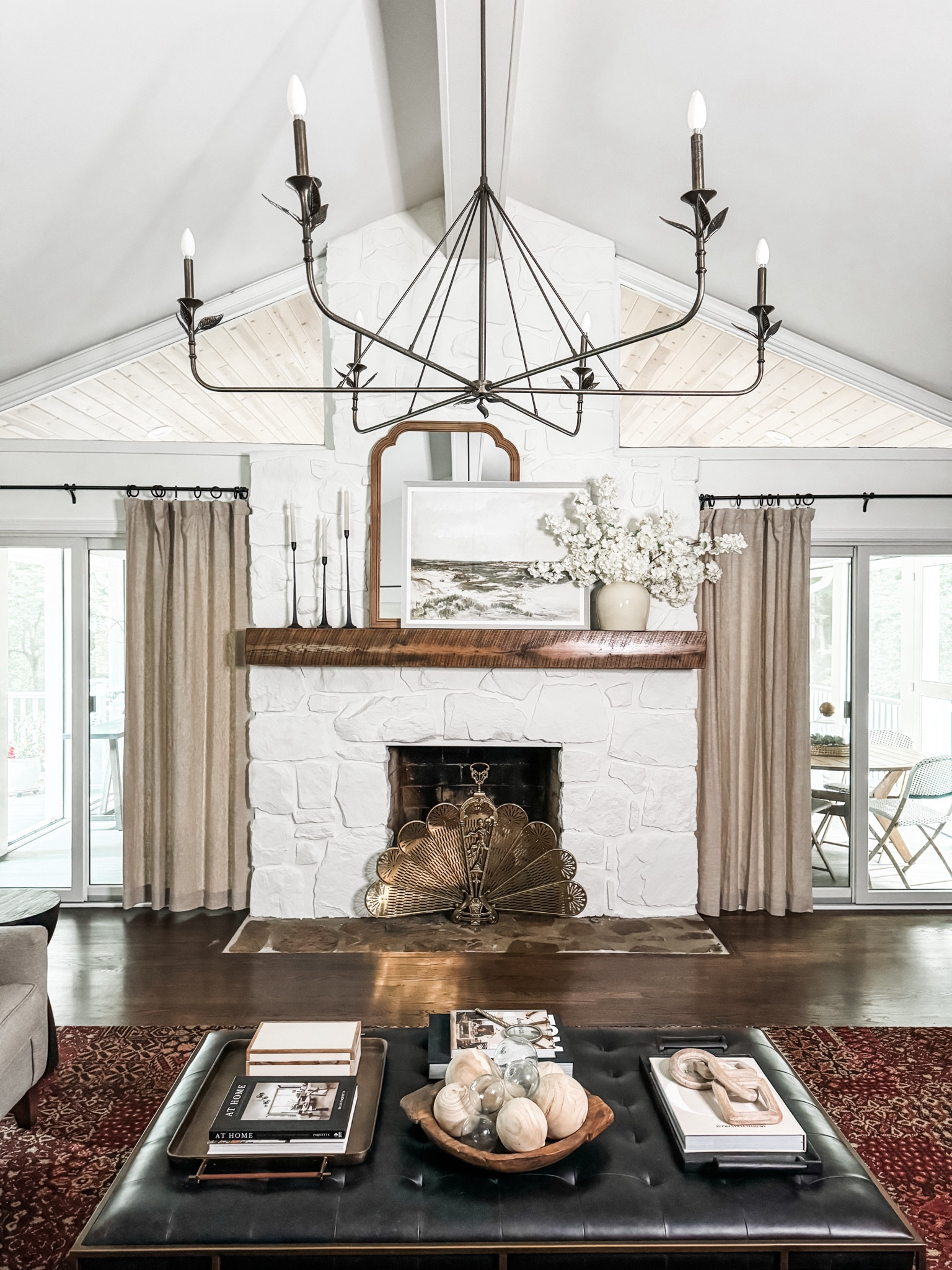 New vintage fireplace screen completes this space! 

#fireplacedecor #fireplacescreen#chandelier #curtains #artwork #upholsteredcoffeetable #leathercoffeetable #vase #fauxflorals #mirror #mcgee&co #candelstick

#LTKFindsUnder50 #LTKStyleTip #LTKHome
