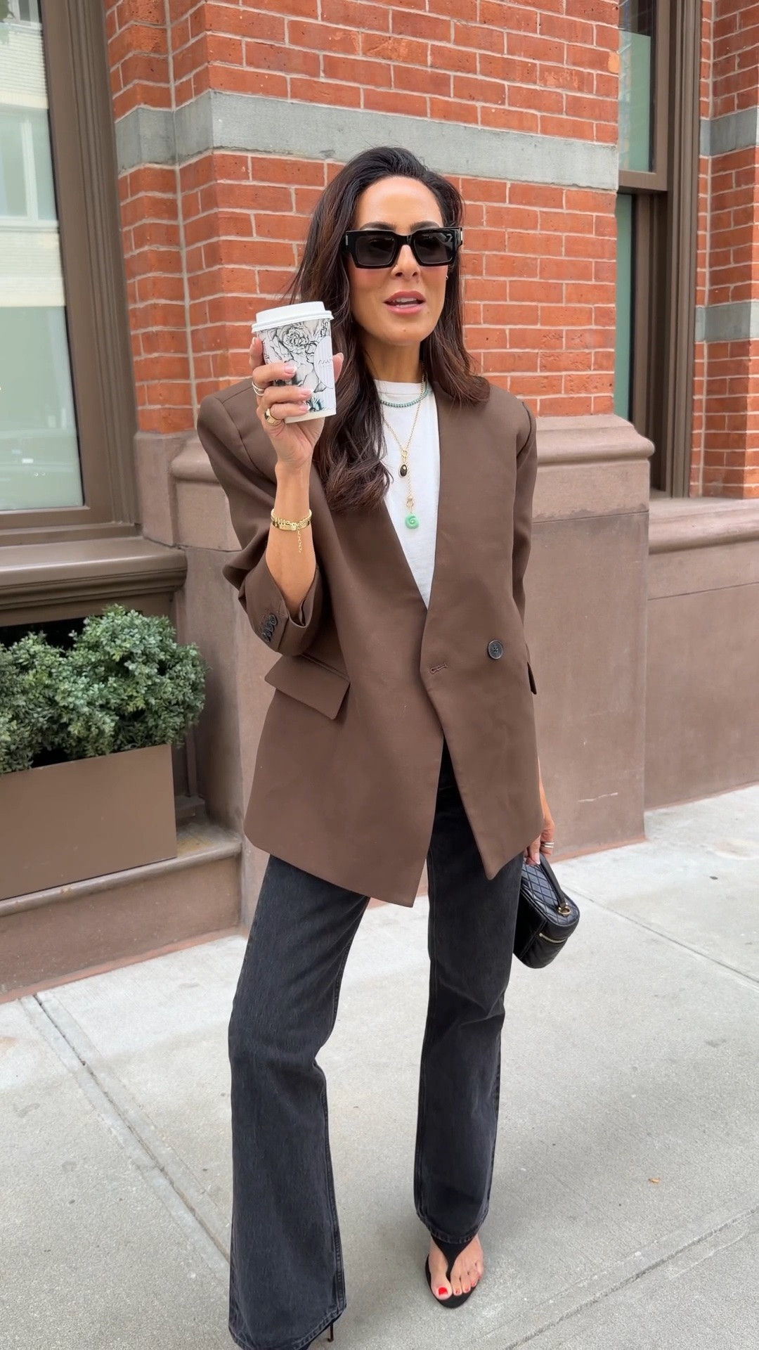 Today’s outfit of the day for coffee and shopping in NYC! 
Use CODE: 15LUCY for Thatch Jewelry 
Use CODE: TAKE20 for Electric Picks
Blazer XS
Shirt XS
Denim 25
Shoes tts

#LTKSeasonal #LTKOver40