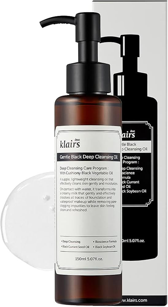 Aceite limpiador profundo Gentle Black, para remover maquillaje, 5.07 onzas, de KLAIRS | Amazon (US)