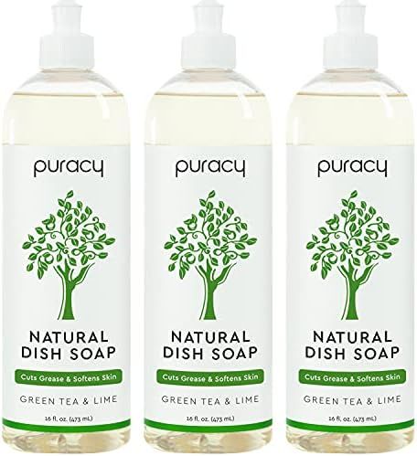 Puracy Dish Soap, Green Tea & Lime, Care for Your Dishes and Your Hands, 99.96% Plant-Based, Natu... | Amazon (US)