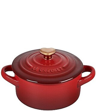 Le Creuset Mini Round Cocotte With Gold Heart Knob - Cerise | Dillard's