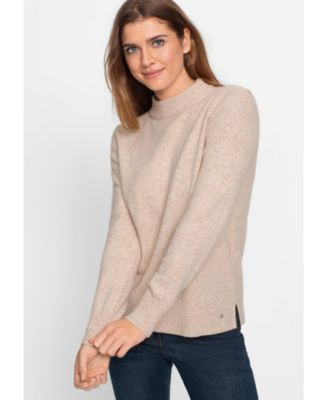Olsen Women's Mock Neck Sweater with Cable Accents - Macy's | Macy's