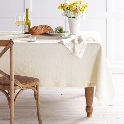 Linen Double Hemstitch Tablecloth | Williams-Sonoma