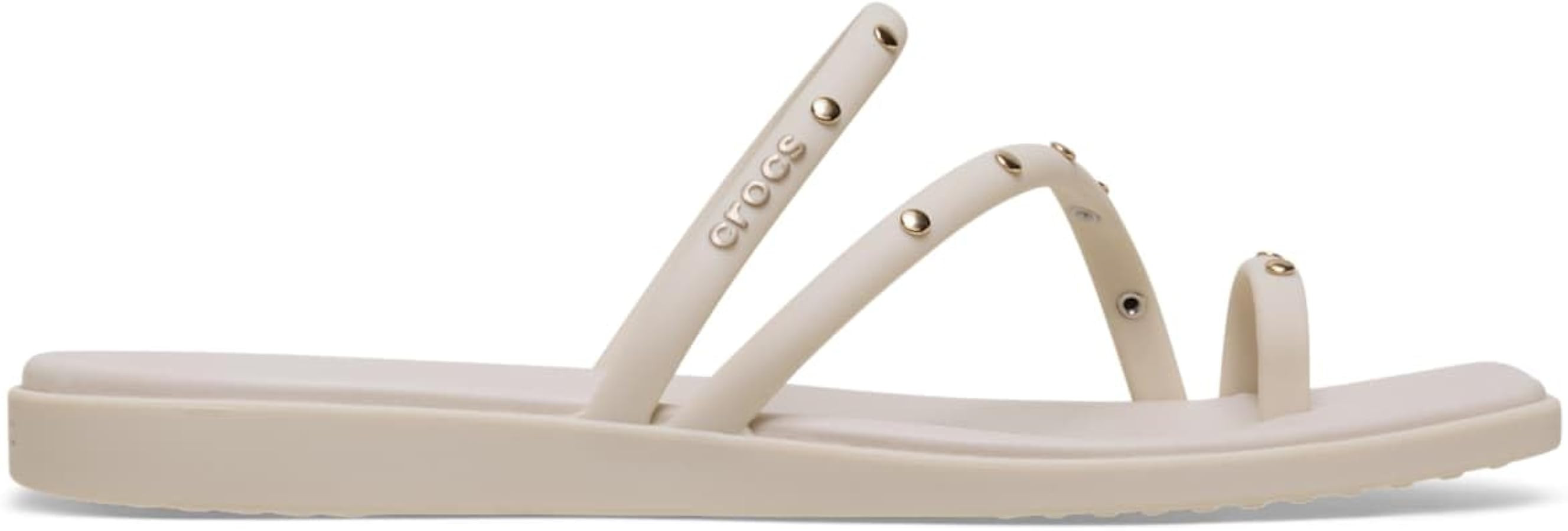 Crocs Women's Miami Toe Loop Sandals | Square Toe Flat | Flexible Straps | Croslite Foam Footbed | Amazon (US)